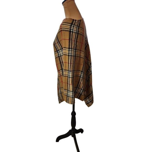 V.Fraas Acrylic Poncho Style Plaid Outerwear, One Size - Picture 2 of 7